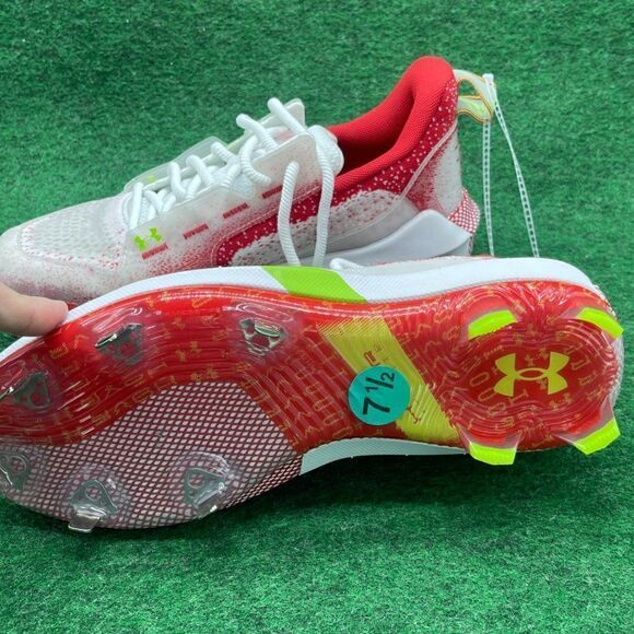 Under Armour UA Harper 6 Low ST Baseball Cleats Red/White Mens 7.5 - Picture 3 of 3